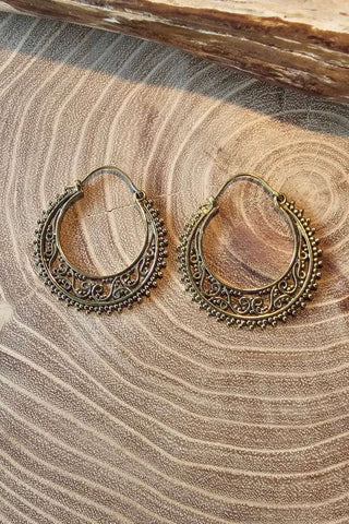 Double Hoop Oorbellen van messing