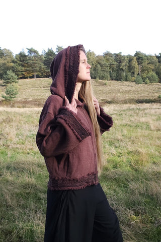 Flower Bomber Jacket Donker Bruin