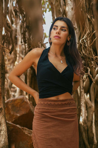 Tierra Wrap Top Zwart