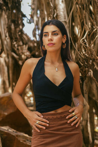 Tierra Wrap Top Zwart