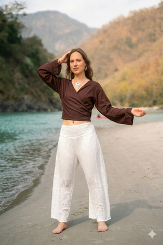Rayon Tie top Dark Brown