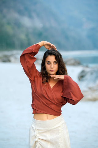 Rayon Tie top Roest