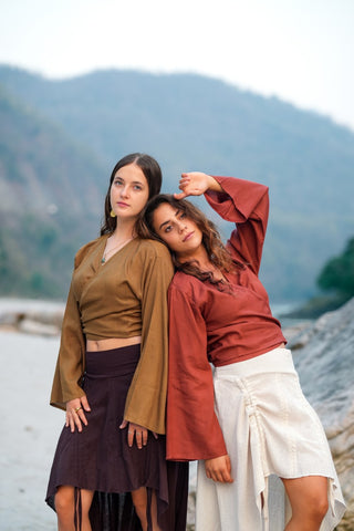 Rayon Tie top Roest