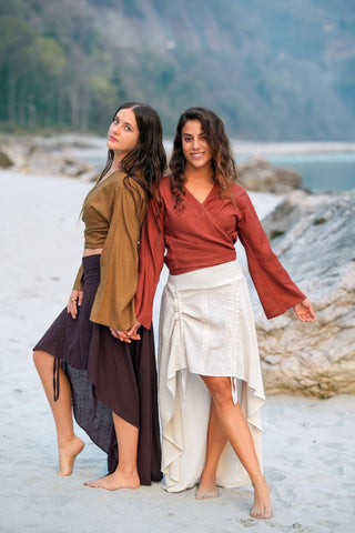 Rayon Tie top Roest