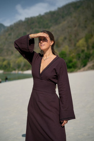 Sage Dress Donker Bruin