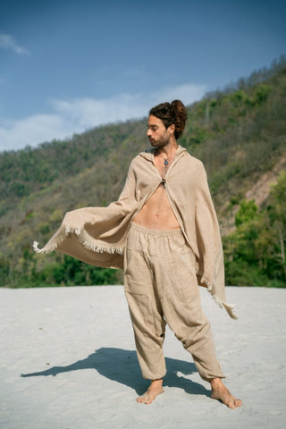 Taavi Hooded Shawl Natural