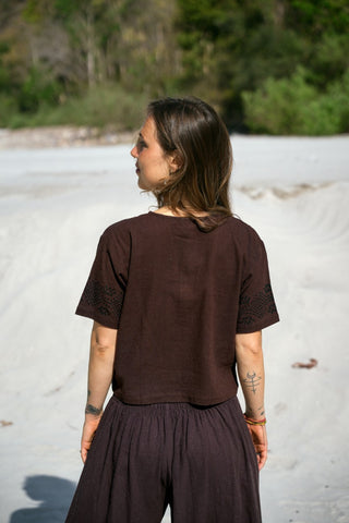 Lotus Blouse Dark Brown