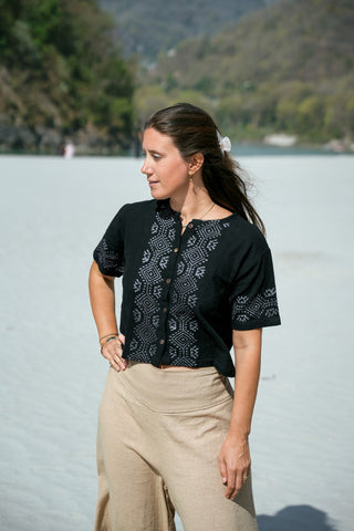 Lotus Blouse Black