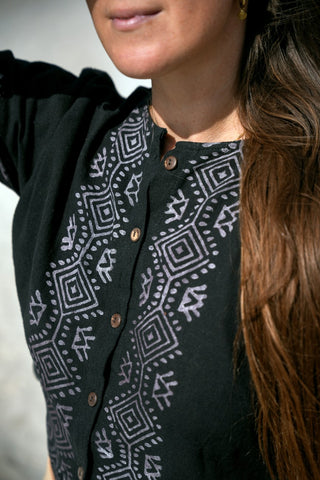 Lotus Blouse Black