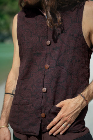 Shipibo Vest Dark Brown