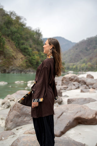Kyan Kimono Donker Bruin