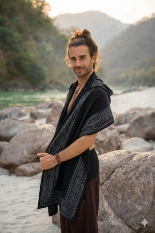 Tenal Hooded Cape Zwart