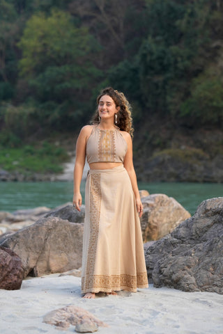 Nova Skirt Block Beige