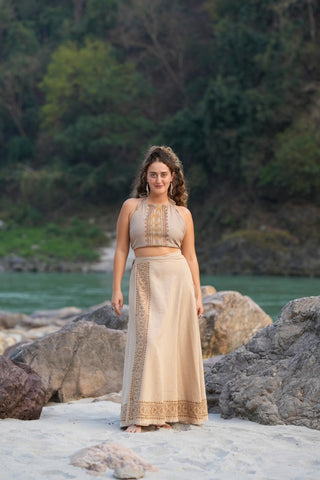 Nova Skirt Block Beige