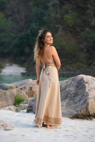 Nova Skirt Block Beige