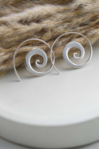 Silver Spiral oorbellen