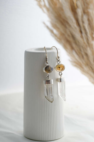 Crystal Drop oorbellen van verzilverd messing
