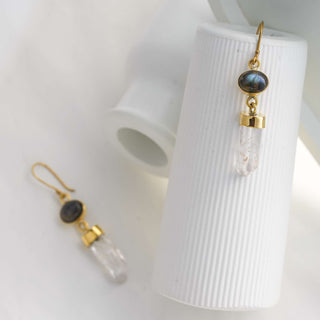 Crystal Drop oorbellen van messing