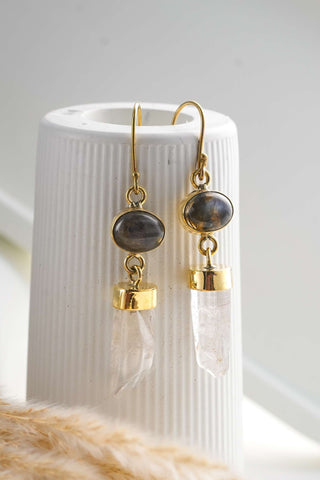 Crystal Drop oorbellen van messing