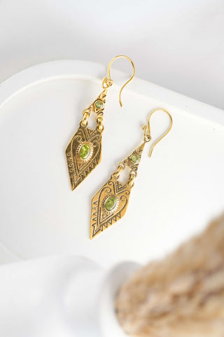 Zyara Stones Oorbellen Messing