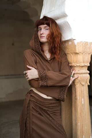 Raw Cotton Wrap Top Earth